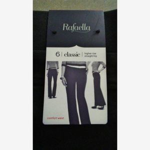 Rafaella Black Classic Fit Comfort Waist Pull-on Ponte Pants Size 6 NWT